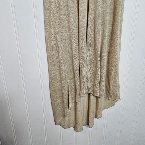 Calypso St. Barth Linen Midi Dress Womens Size M Beige High Low Boho Resortwear - Picture 4 of 11